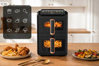 Frytkownica beztłuszczowa Air Fryer 10l 2700W 2 kosze 4l + 6l Dwukomorowa czarny