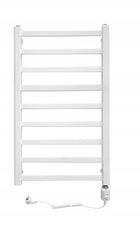 Grzejnik łazienkowy elektryczny lugo 600 w biały kaloryfer, przyłącze dolne, rozstaw 50 cm, 550x900 mm
