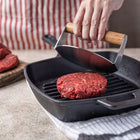 Prasa do mięsa burgerów 14 cm ze stali nierdzewnej praska Kinghoff KH-1878 szary stal nierdzewna