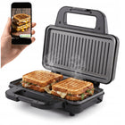 Opiekacz do kanapek panini grill elektryczny do kanapek 1400W non-stick nominalna srebrny/szary