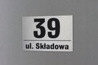 Tabliczka z numerem na dom tablica adresowa aluminiowa numer domu trwała oznaczenie posesji, szyld wejściowy, srebrna