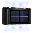 2X lampa solarna elewacyjna kinkiet halogen LED solarny na eleawację dekora czarne oświetlenie zewnętrzne 10 cm