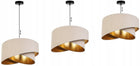 Lampa sufitowa wisząca pojedyncza żyrandol glamour złoty abażur do salonu oprawa oświetleniowa z tkaniny, E27 60 w, 40