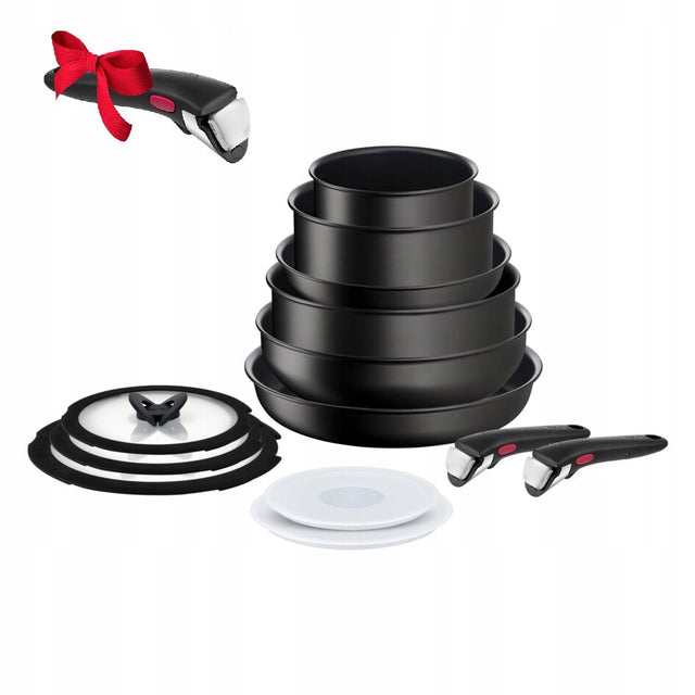 Zestaw garnków pokrywki rączki tefal Ingenio Unlimited 13el +rączka Ingenio naczynia aluminiowe non-stick do indukcji, gazu, piekarnika i zmywarki