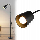 Lampa Stojąca Podłogowa Czarna Mat Regulowana 168cm E27 LED Włącznik Metal do salonu, sypialni, biura i jadalni