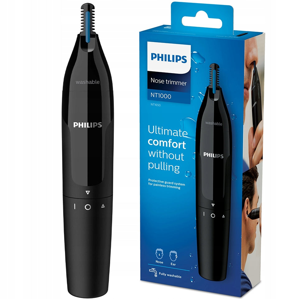 Trymer do nosa uszu brwi bezprzewodowy Philips NT1650 czarny