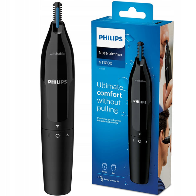 Trymer do nosa uszu brwi bezprzewodowy Philips NT1650 czarny