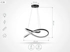 Lampa Sufitowa LED 29W Nowoczesna Wisząca Regulowana Wysokość Kuchnia 25 CM plafon czarny, nieregularny kształt