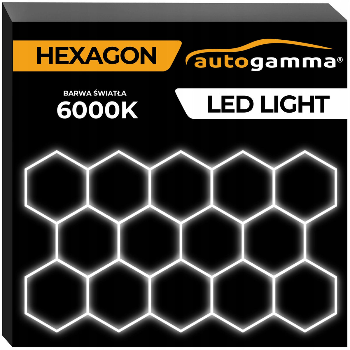 Lampa LED hexagon Panel Oświetlenie Warsztat Garaż Dom 297 x 515 5500-6000K plafon sufitowy ze zintegrowanym źródłem