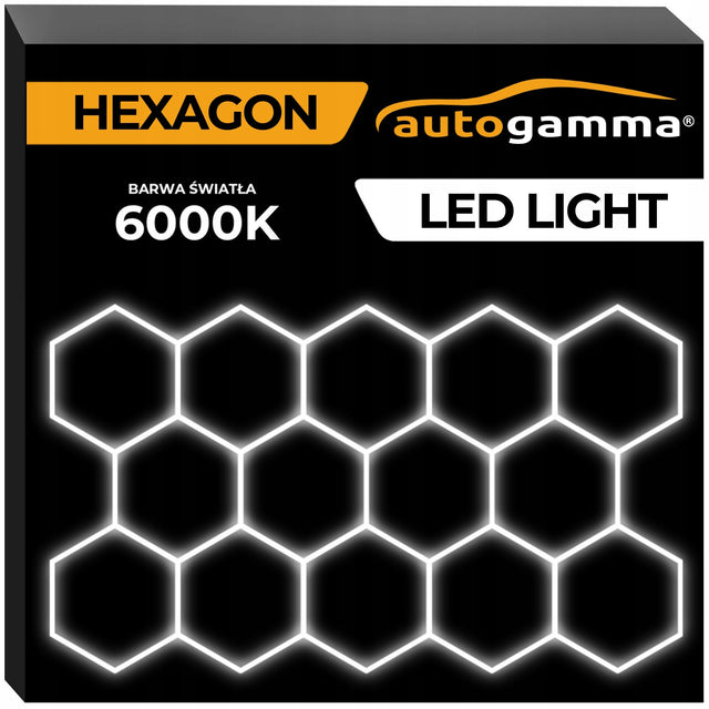 Lampa LED hexagon Panel Oświetlenie Warsztat Garaż Dom 297 x 515 5500-6000K plafon sufitowy ze zintegrowanym źródłem światła, zimna biel