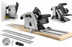 ZAGŁĘBIARKA PILARKA SZYNY MEEC TOOLS 0-45 1200W Ø165mm piła tarczowa elektryczna do drewna 5200 obr/min z prowadnicą