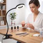 Lampka z klipsem do czytania książek na biurko USB LED nocna elastyczna oświetlenie punktowe, nauka, praca, czarna 46 cm