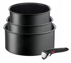 Zestaw garnków tefal Ingenio Ultimate 16/18/20 do indukcji na gaz z rączką aluminiowe nieprzywierające, piekarnik