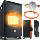 Piecyk gazowy na butle grzejnik FIXO 4,2kW piec gaz SKŁADANY +reduktor +wąż 420 mm 730 mm grzewcza czarny