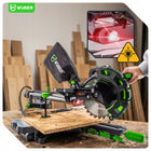 Piła ukosowa z posuwem ukośnica do drewna 1700W + laser + tarcza 210mm 24T przecinarka do desek i listew, cięcie 340