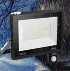 Mocny halogen LED 100W naświetlacz z czujnikiem ruchu zmierzchu 9000lm slim reflektor lampa zewnętrzna IP66 6500K zimna