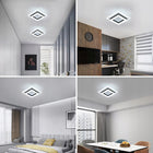 Lampa Sufitowa LED Plafon Czarna Kwadratowa Nowoczesna do Salonu 24W 6500K oprawa z wbudowanym źródłem światła zimna