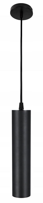 Lampa wisząca halogenowa LED sufitowa GU10 tuba oprawa zwisająca metalowa czarna 1-punktowa do salonu lub kuchni