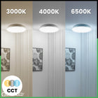 Plafon LED Lampa Sufitowa Natynkowa 48W IP44 CCT 38cm + pilot NIE mruga okrągła biała oprawa do łazienki ze zmienną