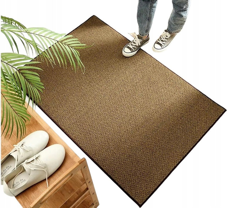 Duża wycieraczka wejściowa do butów zewnętrzna pod drzwi 3D brązowa 60X90CM mata gumowa pvc tekstylna 6 mm do