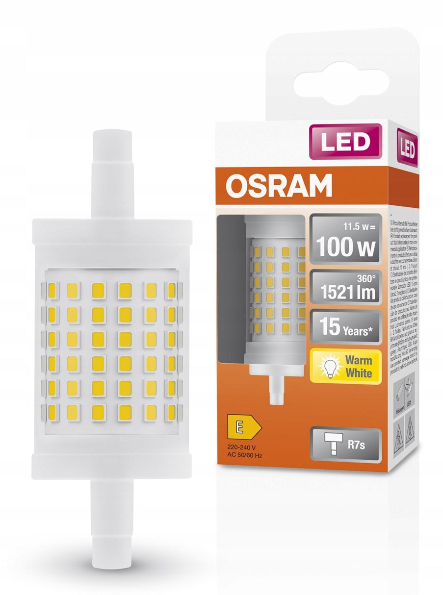 Osram żarnik LED 11.5W 78mm 2700K 1521lm R7s żarówka rurkowa do lamp R7s, ciepłe białe światło