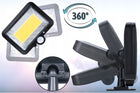 Lampa solarna LED czujnik ruchu zmierzchu osobny panel solarny kabel 5m naświetlacz zewnętrzny IP65 1000 lm 10 w 4500 K