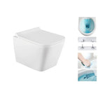 Miska wc wisząca Rimless Mexen Teo bezkołnierzowa podwieszana biała sedes łazienkowy z deską, odpływ poziomy, długość
