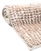 Dywanik Łazienkowy Antypoślizgowy Beżowy Puszysty Shaggy Chenille 50x80cm mata podłogowa z poliestru do stóp po kąpieli
