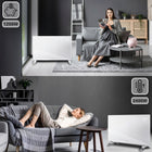 Grzejnik elektryczny szklany konwektorowy EVI aż 2400W energooszczędny+WiFi 835 mm 450 mm grzewcza biały