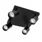 Lampa wisząca sufitowa spot oprawa halogenowa 4x GU10 czarna metalowa, do salonu, kuchni i korytarza, maks. 10 W na