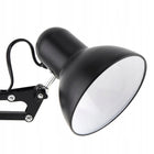 LAMPKA NA BIURKO BIURKOWA LAMPA NOCNA KREŚLARSKA REGULOWANA UCHWYT E27 LED do czytania i nauki, czarna, bez żarówki
