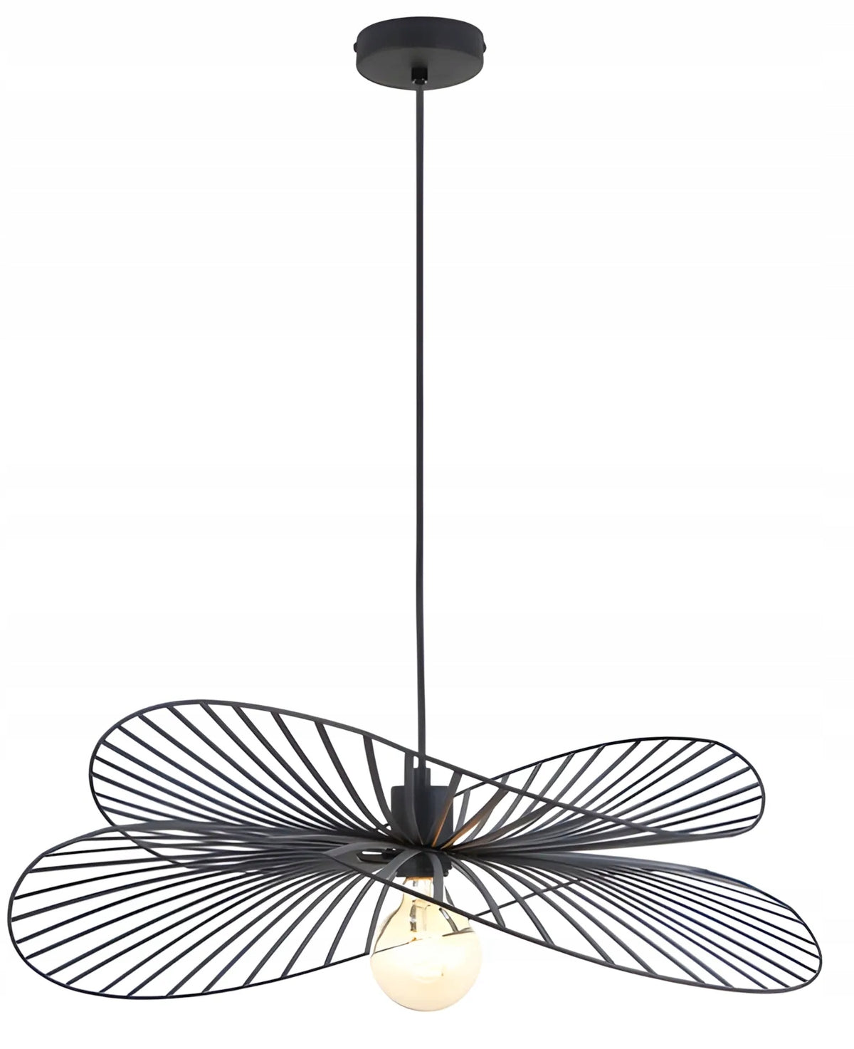 Lampa sufitowa wisząca ażurowa czarna metalowa loft kapelusz modern E27 oprawa do salonu, jadalni i kuchni, 1 źródło