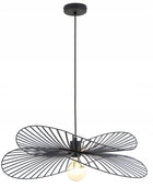 Lampa sufitowa wisząca ażurowa czarna metalowa loft kapelusz modern E27 oprawa do salonu, jadalni i kuchni, 1 źródło