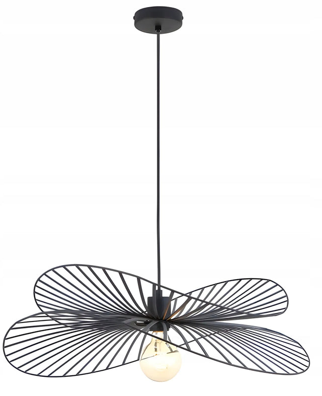 Lampa sufitowa wisząca ażurowa czarna metalowa loft kapelusz modern E27 oprawa do salonu, jadalni i kuchni, 1 źródło światła, maks. 60 w