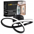 Lampa Sufitowa 28W LED Nowoczesna Czarna Żyrandol Plafon Supeł LOFT aluminiowa oprawa wisząca, 1 punkt świetlny