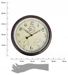Zegar ścienny z termometrem i higrometrem 38cm Esschert Design Zewnętrzny do ogrodu na taras analogowy na baterie biały