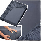 Prześcieradło 100% Bawełna CZESANA 200x200 + 30cm z GUMKĄ na wysoki materac szare do łóżka, maks. grubość 25 cm