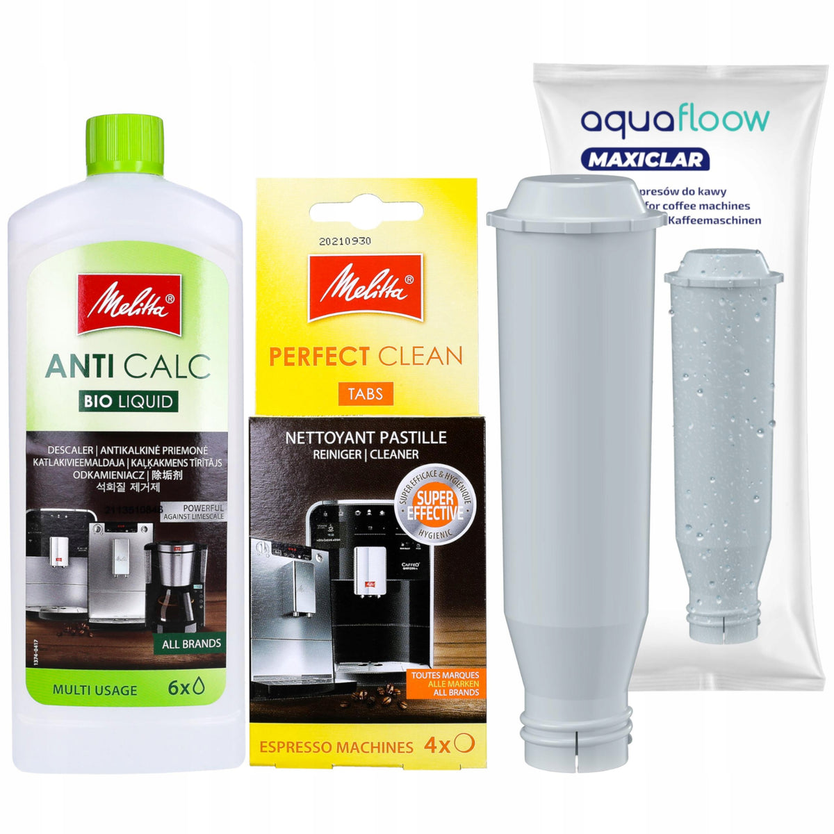 Filtr do ekspresu Melitta + odkamieniacz do ekspresu + tabletki czyszczące wkład wodny, zamiennik, akcesorium do kawy