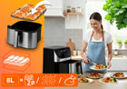Frytkownica beztłuszczowa XL AIR fryer duża frytownica 8l berdsen 1700W srebrny
