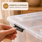 Pojemnik do przechowywania 50l pudełko z pokrywą na kółkach pościel zabawki Plastikowy organizer, bezbarwny, 56,5 x 38