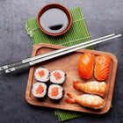 Eleganckie pałeczki do sushi wielorazowe zestaw 5PAR metalowe sztućce azjatyckie 23,5 cm, 10 sztuk
