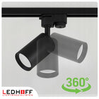 Oświetlenie Szynowe Listwa 3m Reflektor Lampa 5x GU10 Szynoprzewód 3x 1m system sufitowy czarny oprawy na żarówki bez