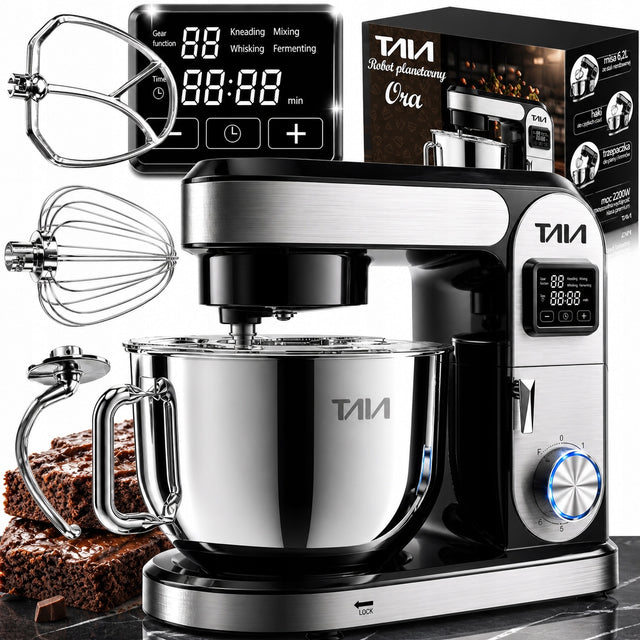 Robot planetarny kuchenny taia ORA 2000 w mikser wielofunkcyjny misa 6,5 L srebrny/szary