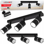 Lampa sufitowa LED kinkiet spot oprawa listwa 3x GU10 tuba czarna srebrna oświetlenie punktowe aluminiowe do salonu