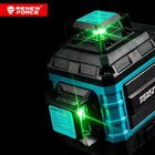 Poziomica laserowa 4D 16 linii krzyżowa 360 laser zestaw statyw + walizka zielony niwelator do glazury, płytek i prac