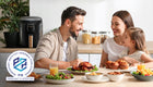 Frytkownica beztłuszczowa 4l złota AIR fryer separator 8 programów mocna 1500 w czarny