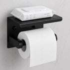 Uchwyt Ścienny Wieszak Na Papier Toaletowy WC z Półką Na Telefon loft mocowanie rolki, akcesorium łazienkowe, czarny