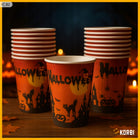 Duży zestaw talerzyki kubeczki serwetki słomki halloween dynia zastawa 96el akcesoria na przyjęcie tematyczne, imprezę