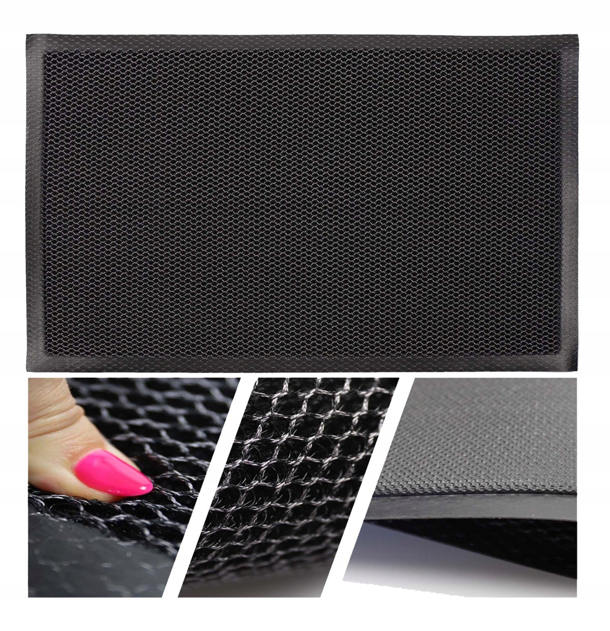 Modna wycieraczka 3D wejściowa pod drzwi chłonna zewnętrzna : 50X80 cm mata gumowa PVC czarna grubość 10 mm