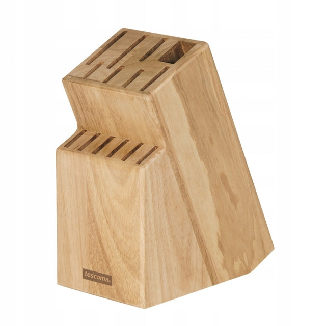 Premium blok kuchenny stojak na noże 13szt tescoma naturalne drewno 21 CM brązowy organizer, antypoślizgowa podstawa